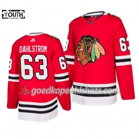 Chicago Blackhawks Carl Dahlstrom 63 Adidas 2019-2020 Rood Authentic Shirt - Kinderen